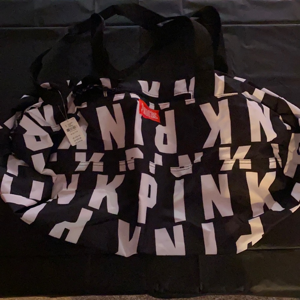 Pink duffel bag